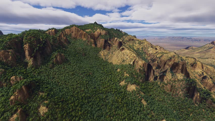 3D - Circular aerial view of Big Bend National Park. Brewster County. Texas. United States