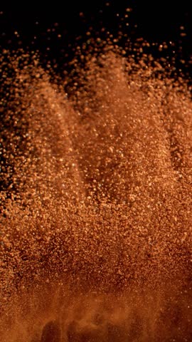 Super Slow Motion Detail Shot of Clay Explosion . Filmed on High Speed Cinematic Camera at 1000 fps