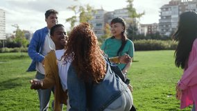 Dance party, Group of young people have fun celebrating at summer music festival together - Powered by Shutterstock - Get 15% off with code: PIKWIZARD15