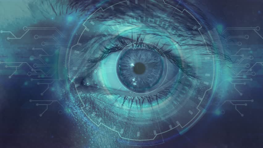 Scan male eye digital data biometric technology cybersecurity man hologram security human identity innovation. AI-generated elements were used as base material final animation created by contributor - Powered by Shutterstock - Get 15% off with code: PIKWIZARD15