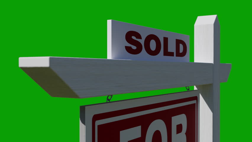 Rotating Pan of Sold For Sale Real Estate Sign Over A Green Screen.