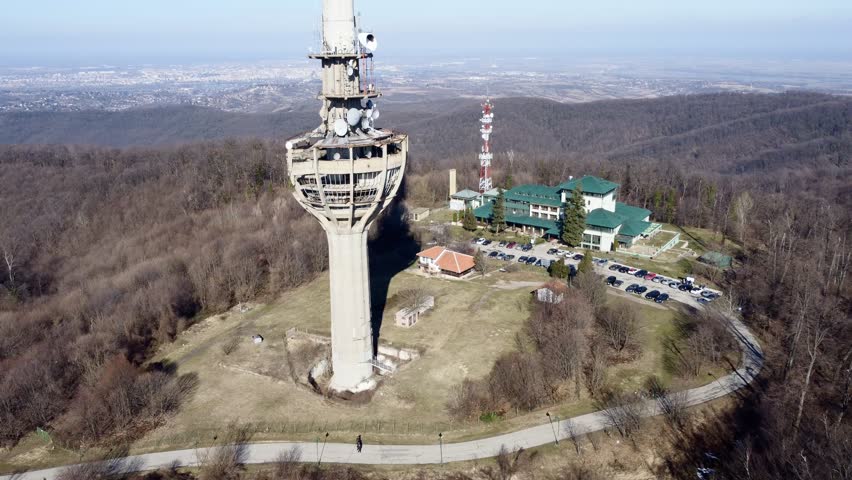 View of the TV tower, bombed by NATO in 1999, Irishki venac, Frushka, Novi Sad, Serbia, Europe