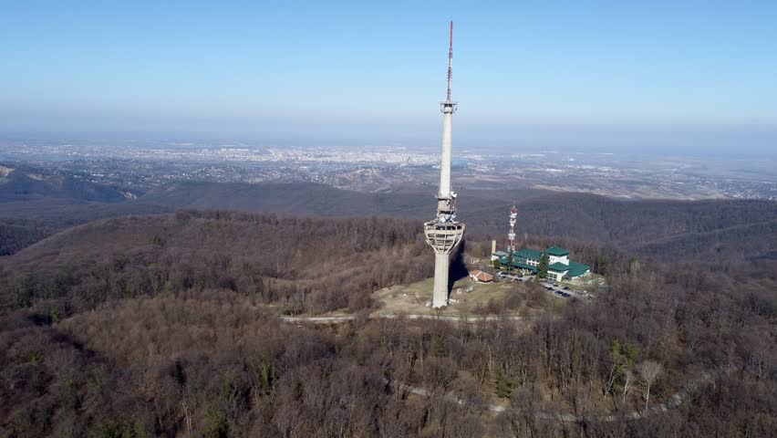 View of the TV tower, bombed by NATO in 1999, Irishki venac, Frushka, Novi Sad, Serbia, Europe