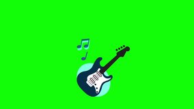 Acoustic and Electric Guitars like Musical Instruments for Rock on green screen 2D animation (Chroma key) - Powered by Shutterstock - Get 15% off with code: PIKWIZARD15