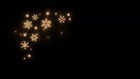 Glowing snowflakes and stars scattered on a black background create a magical, festive scene. Their varying designs and sparkling allure enhance the enchanting atmosphere! - Powered by Shutterstock - Get 15% off with code: PIKWIZARD15