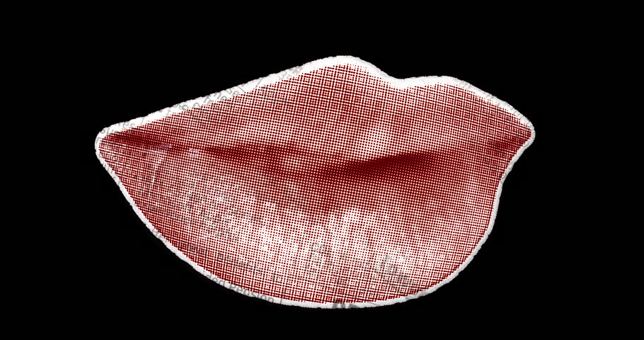 Female Lips Talking - Isolated collage Paper-cut Element with alpha channel embedded. 