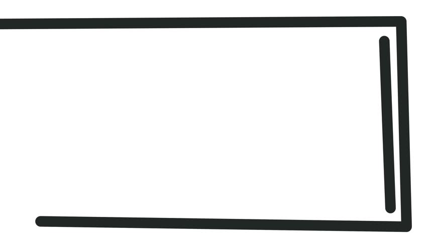  A frame in the form of an angular strip and one parallel line.