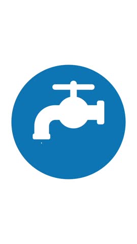 Leaky faucet icon. (vertical, white background)