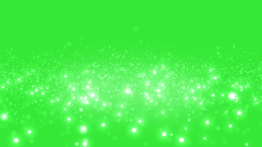 Abstract glowing particles glitter fairytale shimmering stars and swirl and flying sparkles. Magic flying glitter sparkles. Chromakey - Green Screen. Background for holidays, New Year and Christmas. 

