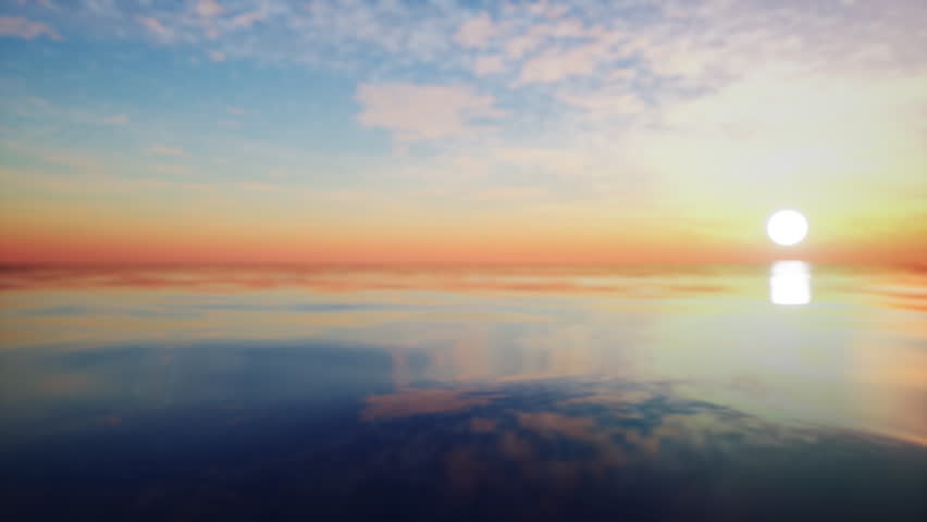 A breathtaking sunset over a serene body of water