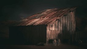 A rustic barn stands alone in a quiet rural area, showcasing its weathered wooden structure and rusty roof illuminated by soft, ambient light under the night sky. - Powered by Shutterstock - Get 15% off with code: PIKWIZARD15