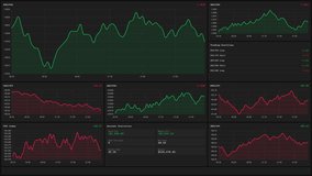 Dynamic trading dashboard with real-time price charts, ticker tape, and position tracking for major currency pairs. Shows live market data visualization with green-red indicators for profit or loss. - Powered by Shutterstock - Get 15% off with code: PIKWIZARD15