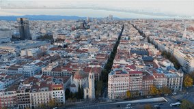 Breathtaking aerial views of Madrid City Center brilliantly capture the stunning Spain architectural beauty and intricate city layout of Madrid, particularly mesmerizing at dusk. Madrid, Spain, Europe - Powered by Shutterstock - Get 15% off with code: PIKWIZARD15