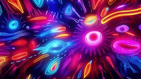 Seamless looping neon cartoon backgrounds with doodles, glowing patterns, and vibrant motion. Perfect for VJ loops, animations, and creative visuals. psychedelic, cyberpunk, stylized comic-style - Powered by Shutterstock - Get 15% off with code: PIKWIZARD15
