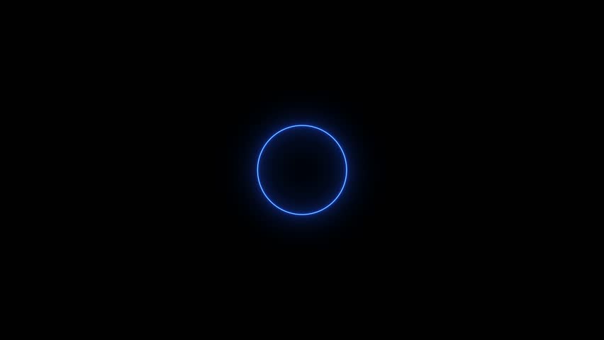 Glowing neon circle looping animation , Neon Digital Radio Wave Seamless loop. 4K video