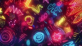 Seamless looping neon cartoon backgrounds with doodles, glowing patterns, and vibrant motion. Perfect for VJ loops, animations, and creative visuals. psychedelic, cyberpunk, stylized comic-style - Powered by Shutterstock - Get 15% off with code: PIKWIZARD15