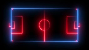 Soccer Field With Neon Lights Top View , Football pitch on a blackboard, Football tactics diagram. 4K Video motion graphic animation. - Powered by Shutterstock - Get 15% off with code: PIKWIZARD15