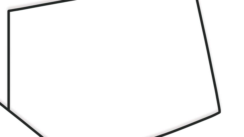 On the screen, a thin angular line with a shadow forms a frame.