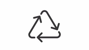 Recycling ui icon line animation. Moving arrows, switching. Waste management. Internet, ecology. Reprocessing animated user interface element isolated on white. HD video with alpha channel - Powered by Shutterstock - Get 15% off with code: PIKWIZARD15