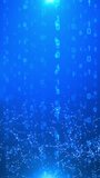 Vertical video abstract background digital number 0 1 rain drop matrix grid with dot and line connection metaphor digital data transfer for cyber technology and futuristic concept  - Powered by Shutterstock - Get 15% off with code: PIKWIZARD15