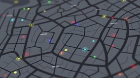 A map of the community town with roads and alleys. Circles indicate the destinations with random numbers. for cyber technology and futuristic concept - Powered by Shutterstock - Get 15% off with code: PIKWIZARD15