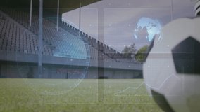 Soccer player on field with digital data processing animation overlay. sports, athlete, technology, competition, analysis - Powered by Shutterstock - Get 15% off with code: PIKWIZARD15