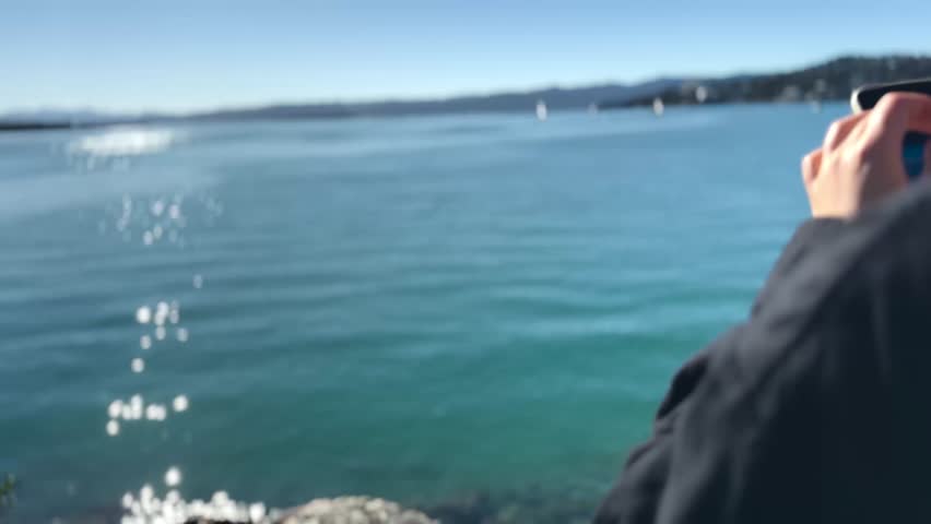 A blue sky and ocean next to the capital city of Wellington, New Zealand.
