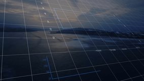 Animation of graphs and charts overlaying coastal landscape in school presentation. Finance, data visualization, analytics, education, business - Powered by Shutterstock - Get 15% off with code: PIKWIZARD15