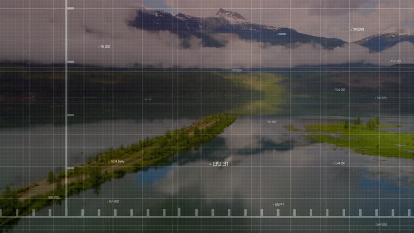 Financial graph animation overlaying serene mountain lake landscape with red lines. Finance, analytics, investment, visualization, nature, data - Powered by Shutterstock - Get 15% off with code: PIKWIZARD15
