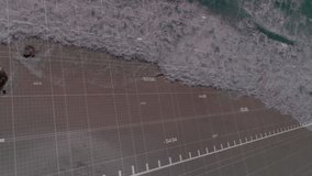 Animation of red line graph over ocean waves with grid overlay. Finance, analytics, data, fluctuation, market, economy - Powered by Shutterstock - Get 15% off with code: PIKWIZARD15