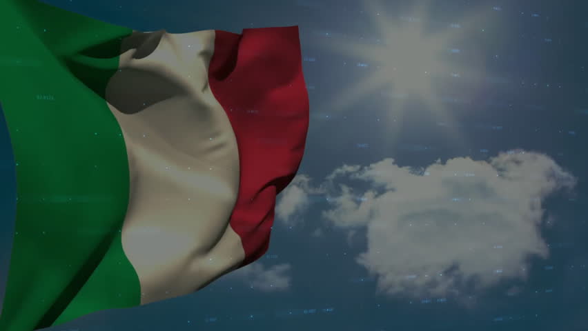 Waving Italian flag with animation over digital stock market data in school. Finance, education, national flag, technology, analytics, investment - Powered by Shutterstock - Get 15% off with code: PIKWIZARD15