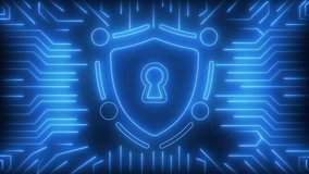 Futuristic digital shield with glowing keyhole on circuit board background. - Powered by Shutterstock - Get 15% off with code: PIKWIZARD15