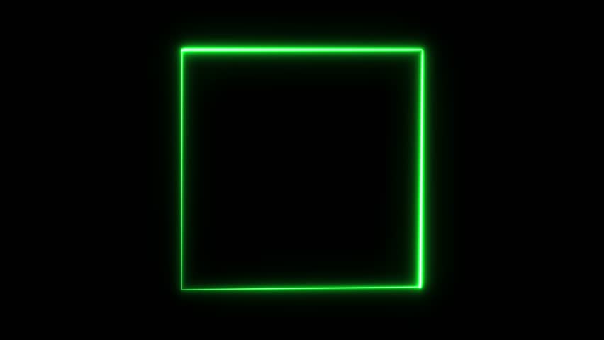A glowing blue square frame smoothly loops and pulses against a stark black background.