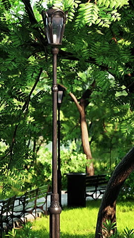 Stone Path through a Peaceful Green Park