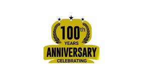100 years anniversary Celebrating template logo gold and black color isolated on white background, 100th years anniversary luxury badge, animation in high quality. - Powered by Shutterstock - Get 15% off with code: PIKWIZARD15