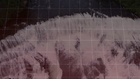 Red graph line and bar chart animation over waterfall background. Data, analytics, finance, economy, statistics, nature - Powered by Shutterstock - Get 15% off with code: PIKWIZARD15