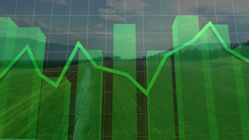 Green financial graph animation over scenic rural landscape with mountains. Finance, economy, growth, sustainability, nature, investment - Powered by Shutterstock - Get 15% off with code: PIKWIZARD15