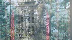 Data processing animation over forest scene with digital code overlay. Technology, innovation, nature, ecosystem, environment, connectivity - Powered by Shutterstock - Get 15% off with code: PIKWIZARD15