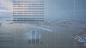 Animation of data visualization with graphs overlaying snowy landscape aerial view. analysis, charts, infographics, nature, environment, winter - Powered by Shutterstock - Get 15% off with code: PIKWIZARD15