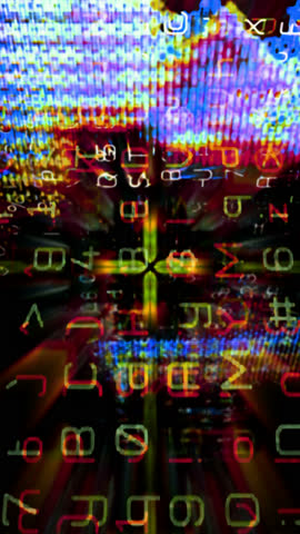 Neon Glitch Data Stream Loop