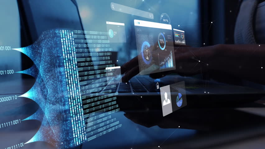 Female analysts use AI computer intelligence and dashboards for business data analysis and data management systems and metrics connected to databases. - Powered by Shutterstock - Get 15% off with code: PIKWIZARD15