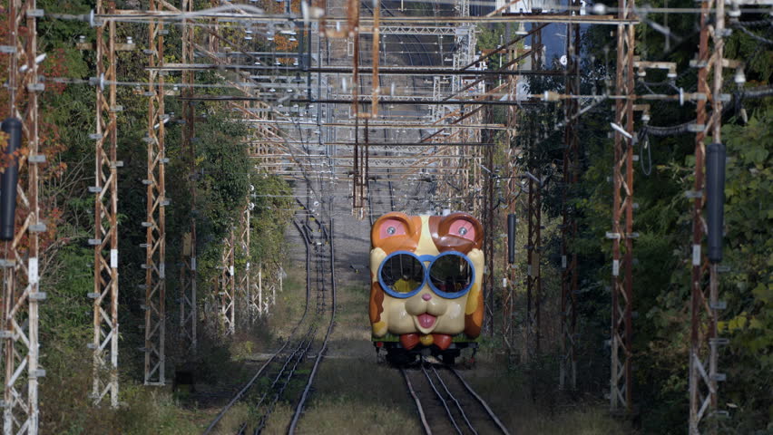 The Kintetsu Ikoma Cable Car in Nara, Japan, is famous for its kitsch style cars shaped like cats and dogs.