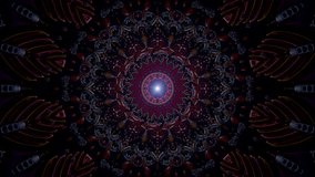 3D kaleidoscope mandala. Abstract motion design background. Trippy art psychedelic trance to open third eye with visuals energy futuristic audiovisual vj seamless looping. Tunnel Light - Powered by Shutterstock - Get 15% off with code: PIKWIZARD15