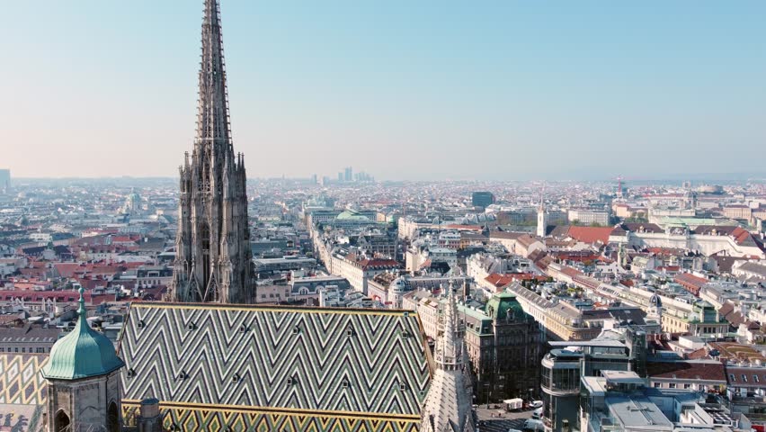 Aerial drone footage showcasing Vienna