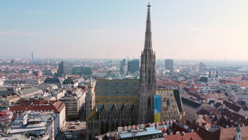 Aerial drone footage showcasing Vienna