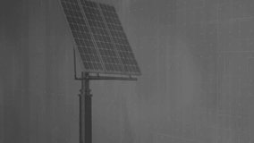 Overlaying animation, bar graphs and data charts analyzing solar panel efficiency. analytics, renewable, energy, technology, innovation, sustainability - Powered by Shutterstock - Get 15% off with code: PIKWIZARD15