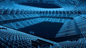 Wireframe of a large stadium. 3D animation. - Powered by Shutterstock - Get 15% off with code: PIKWIZARD15