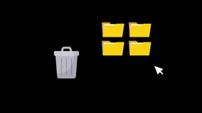 Trash can with a file folder delete animation - Powered by Shutterstock - Get 15% off with code: PIKWIZARD15