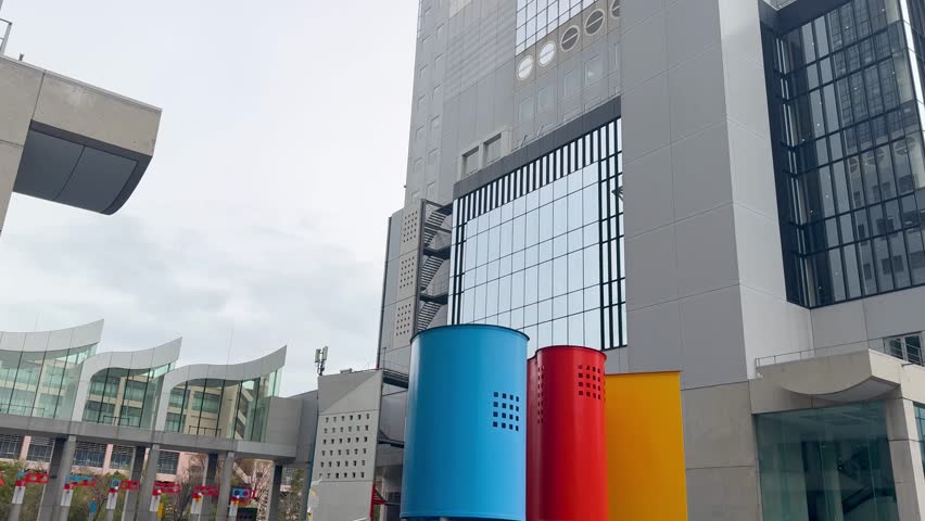 osaka japan sky building cherry blossoms spring umeda city