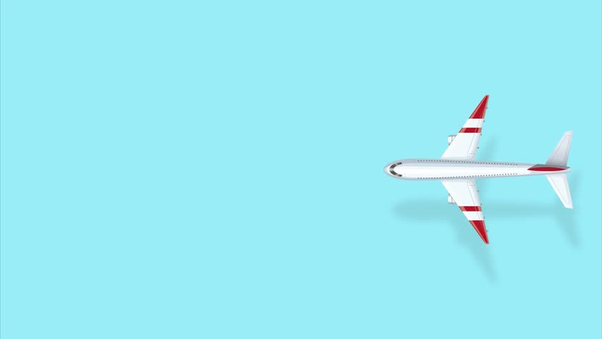 Plane flying over world map animation